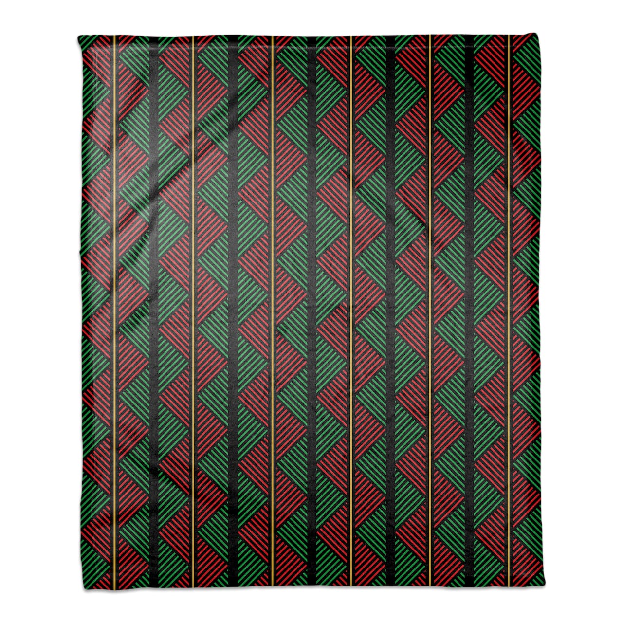 60&#x22; Kwanzaa Zigzag Coral Fleece Blanket